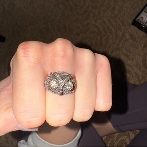 Elegant Owl Silver Women's Ring